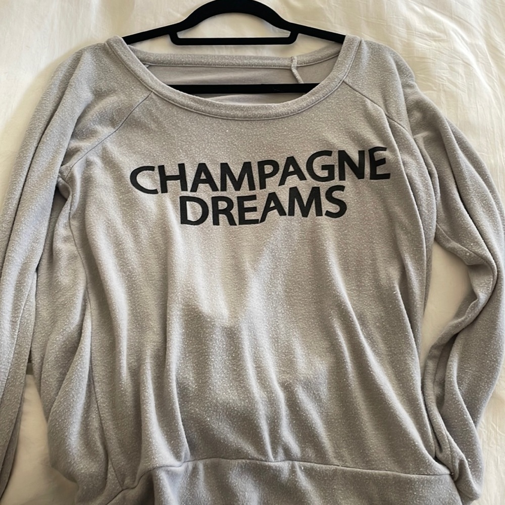 Chaser Champagne Dreams sweatshirt open back